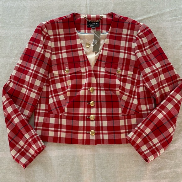 NWT JCrew Collection city wool lady jacket Size 10 - Vibrant Flame - Picture 2 of 12